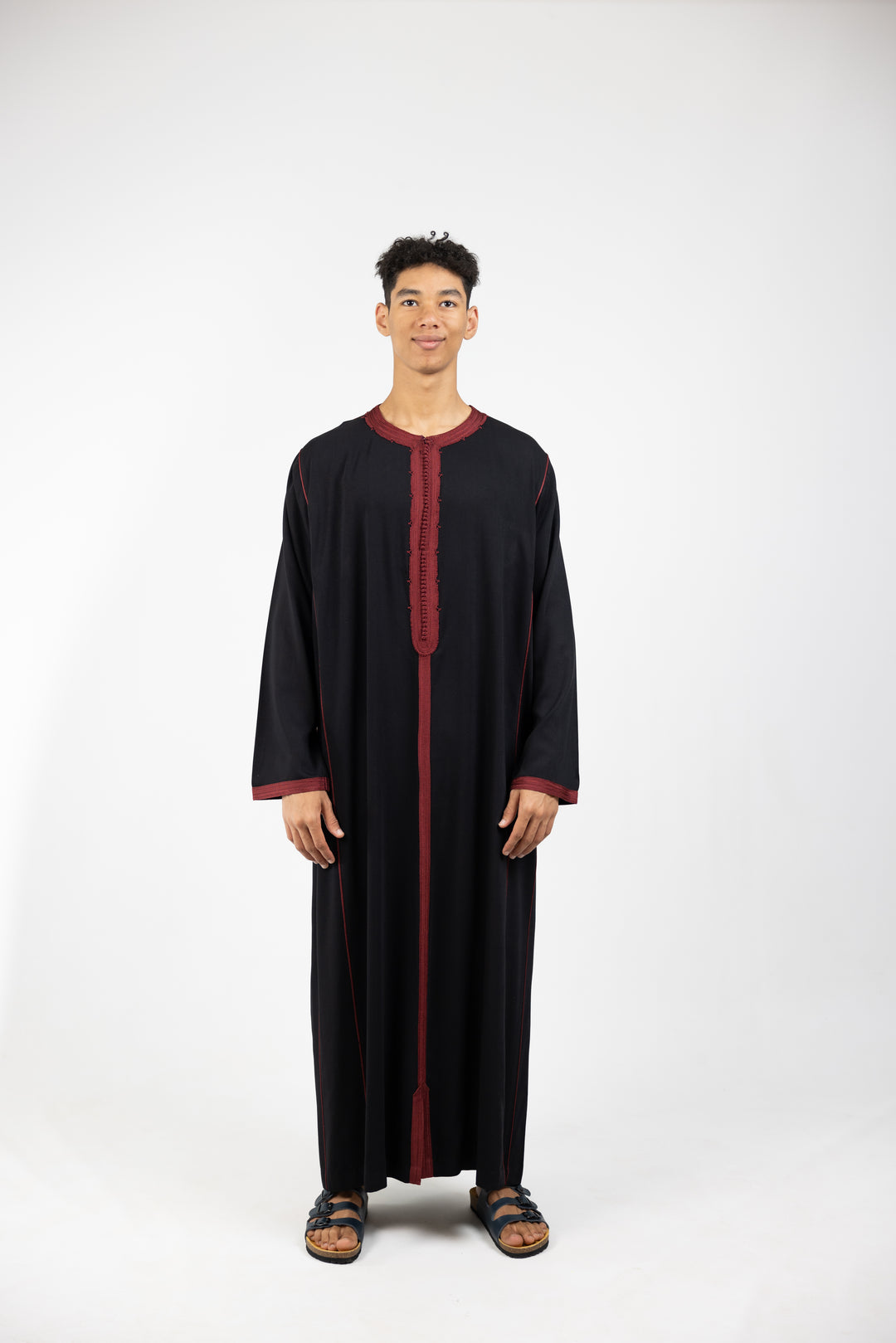 Caftan Men Fes Classic Black Burgundy