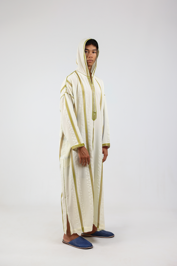 Djellaba Sousdi Royale White & Gold
